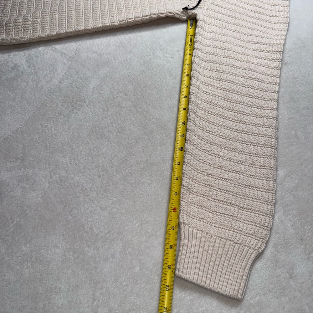 WILT Knit Pullover Sweater Cream Crew Neck Long Sleeve 100% Cotton Women Size XL - Picture 4 of 7